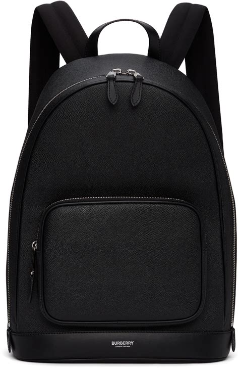 BURBERRY Calfskin Grommet Detail Backpack Black